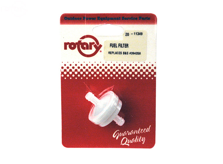 # 11349 FUEL FILTER 1/4" ROUND CARDED
