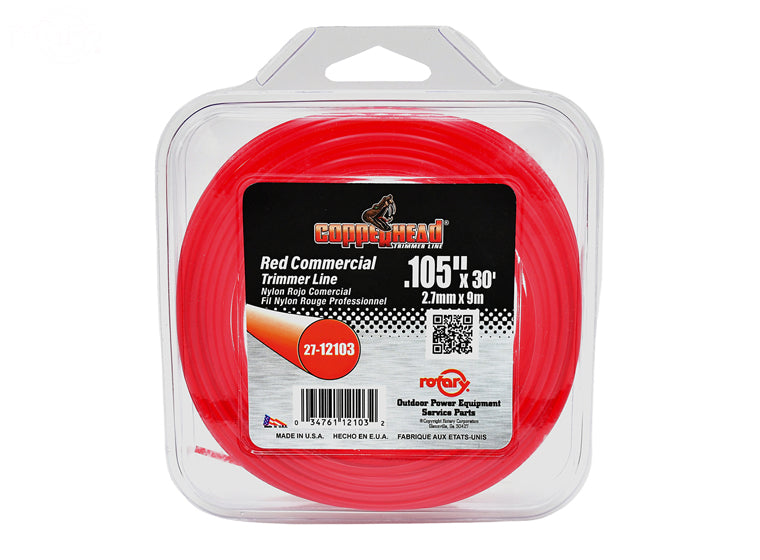 # 12103 TRIMMER LINE .105 30' LOOP RED COMMERCIAL