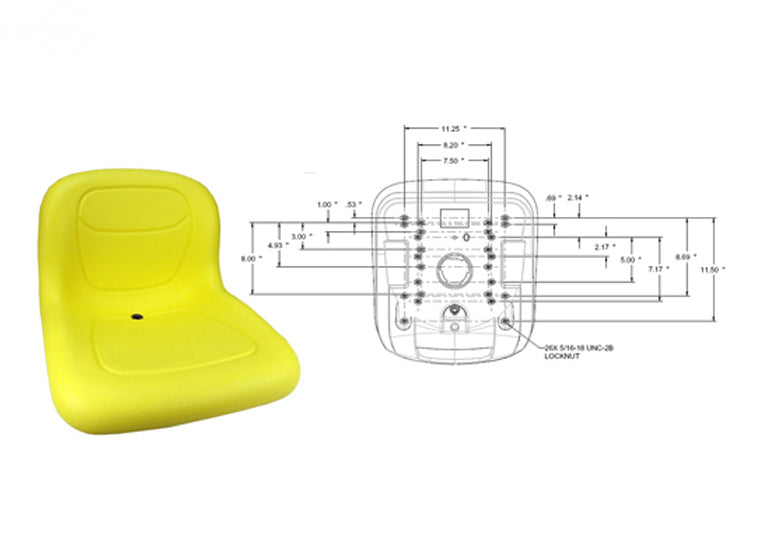 # 13343 HIGH BACK SEAT 15" YELLOW