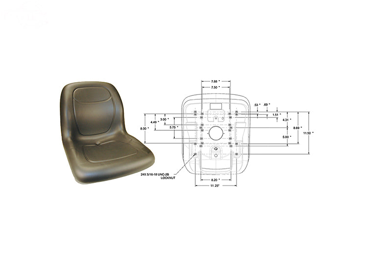 # 13344 HIGH BACK SEAT 18" BLACK