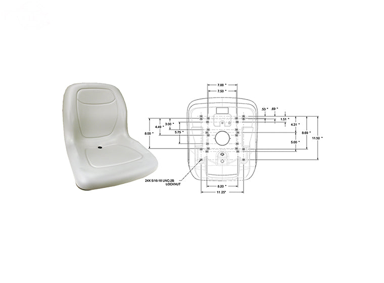 # 13345 HIGH BACK SEAT 18" GREY