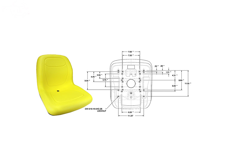# 13346 HIGH BACK SEAT 18" YELLOW
