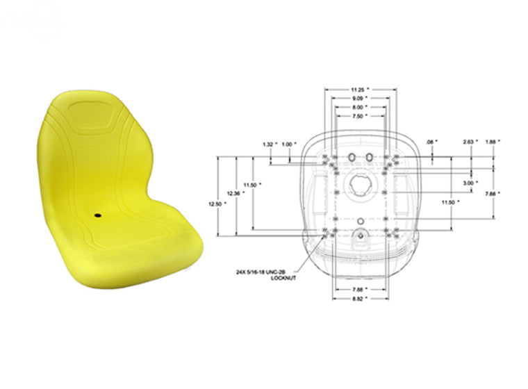 # 13358 HIGH BACK SEAT 20" YELLOW