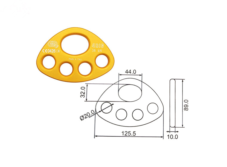 # 16983 FOUR HOLE RIGGING PLATE FROM KONG