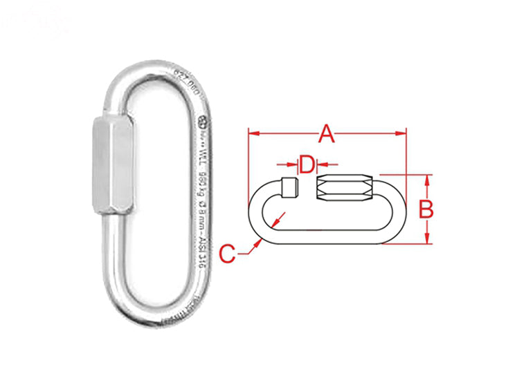 # 16984 QUICK LINK OVAL LONG 3.5" FROM KONG