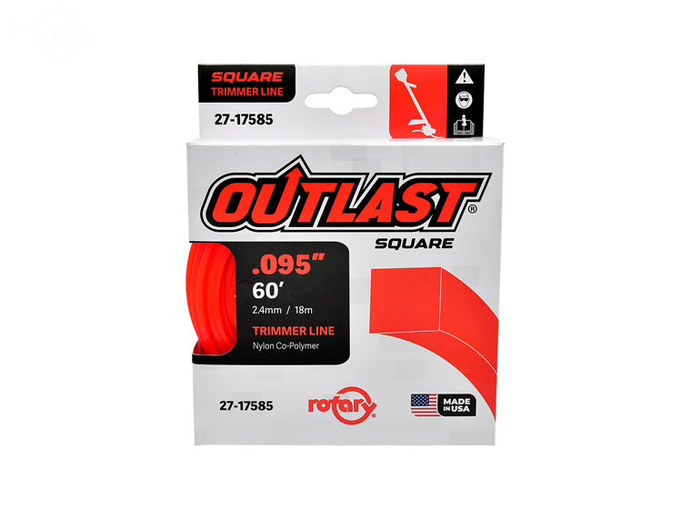 # 17585 TRIMMER LINE .095 X 60' OUTLAST SQUARE RED