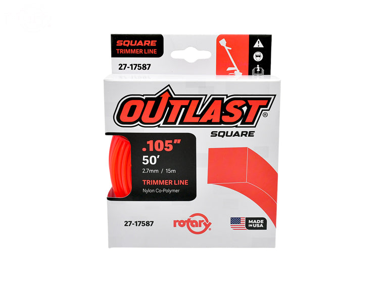 # 17587 TRIMMER LINE .105 X 50' OUTLAST SQUARE RED