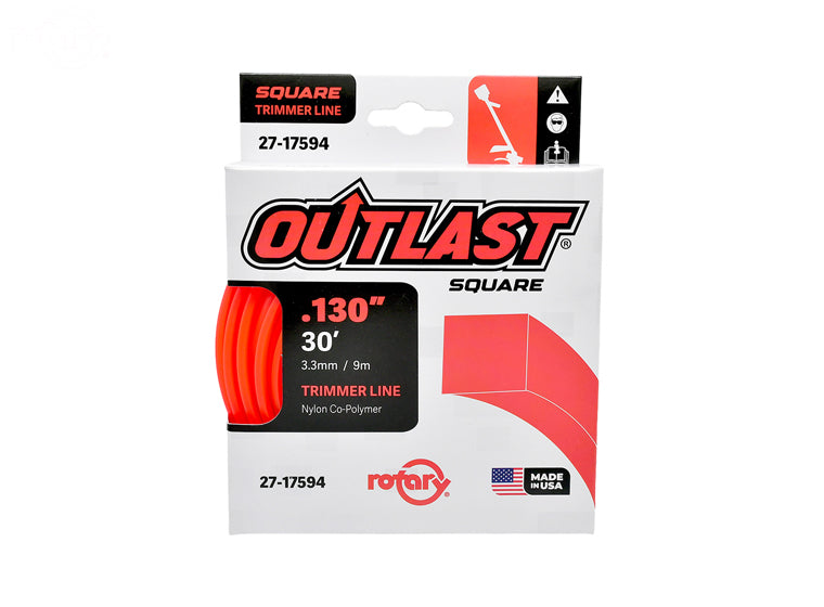 # 17594 TRIMMER LINE .130 X 30' OUTLAST SQUARE RED