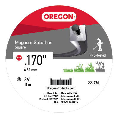 Oregon Magnum Gatorline Square Trimmer Line, .170 inch by 36 Foot