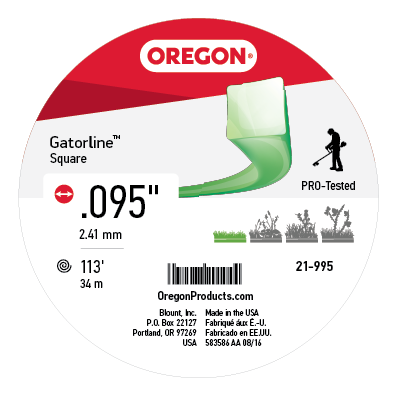 Oregon Gatorline Square Trimmer Line, .095 in. by 113 FT