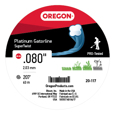 Oregon Platinum Gatorline Supertwist Trimmer Line, .08" by 207'