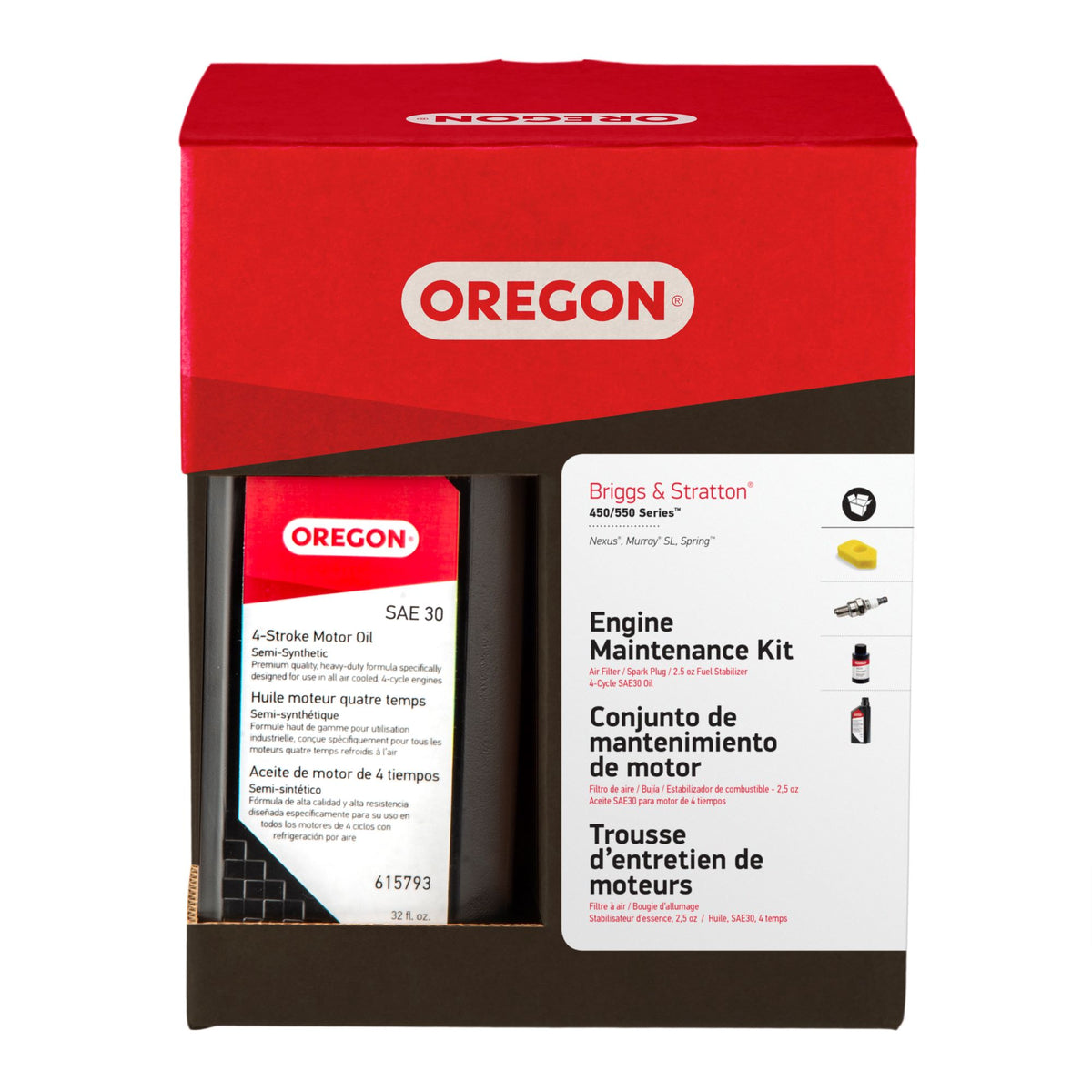 Oregon Lawn Mower Engine Tune-Up Maintenance Kit for Briggs & Stratton 450/550 Series Engines (01-110)