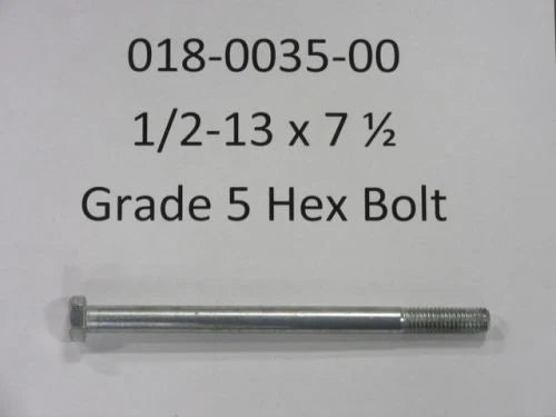 Bad Boy 1/2-13 x 7 1/2 Grade 5 Hex Bolt (018-0035-00)