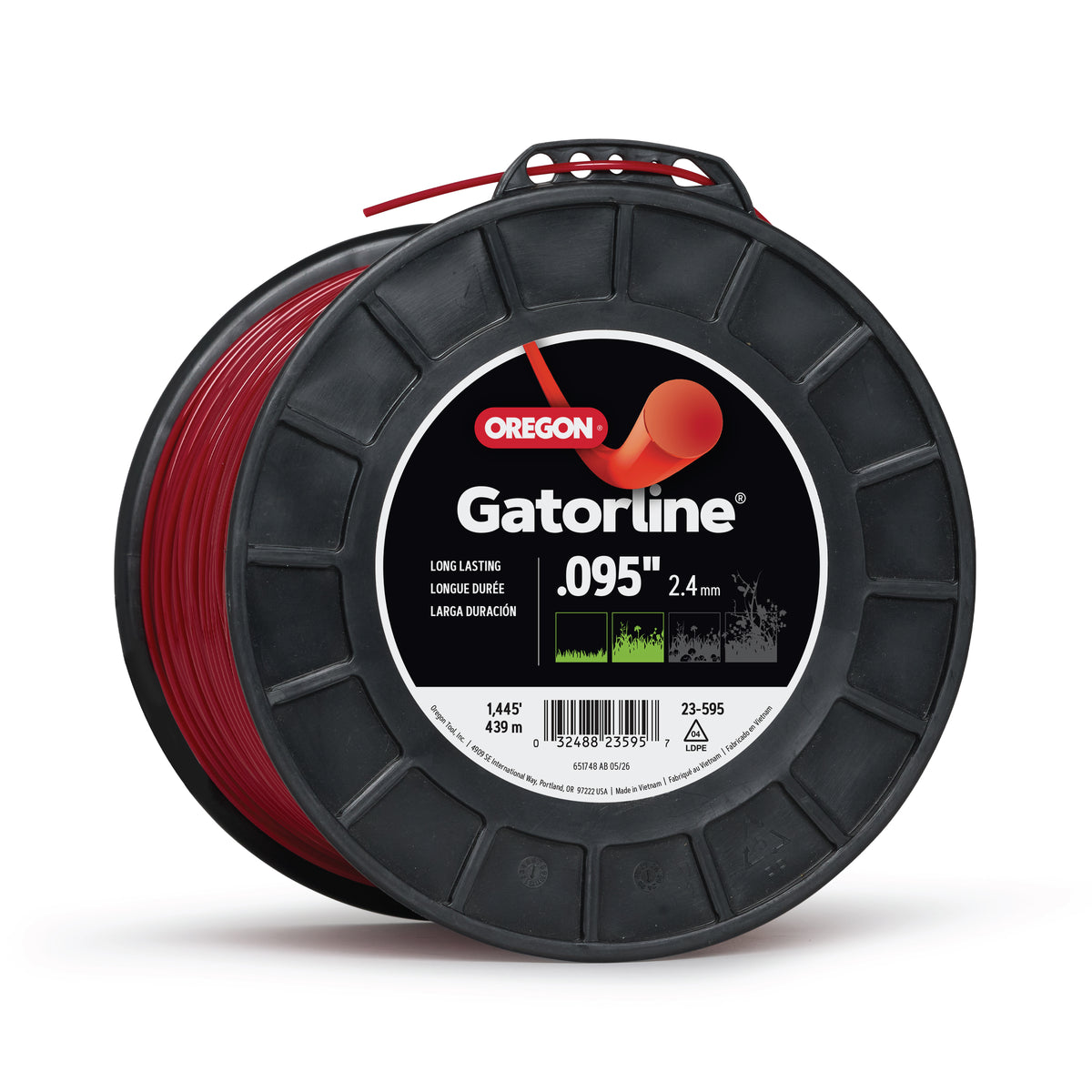 Oregon Gatorline Red Round Trimmer Line, .095 in. by 1445 FT