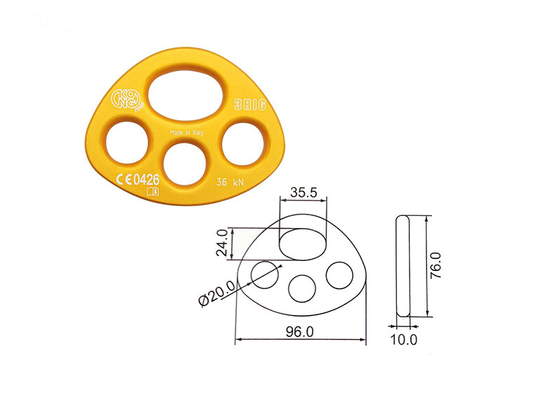 # 16982  THREE HOLE RIGGING PLATE FROM KONG