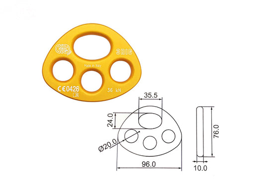 # 16982  THREE HOLE RIGGING PLATE FROM KONG