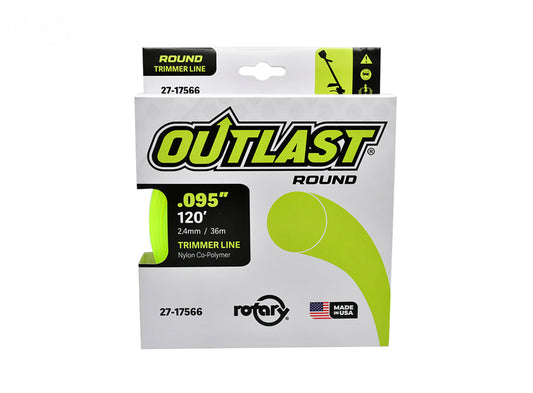 # 17566  TRIMMER LINE .095 X 120' OUTLAST ROUND YELLOW