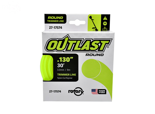 # 17574  TRIMMER LINE .130 X 30' OUTLAST ROUND YELLOW