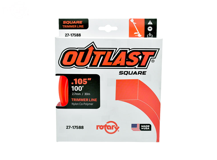 # 17588  TRIMMER LINE .105 X 100' OUTLAST SQUARE RED