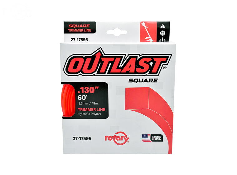 # 17595  TRIMMER LINE .130 X 60' OUTLAST SQUARE RED