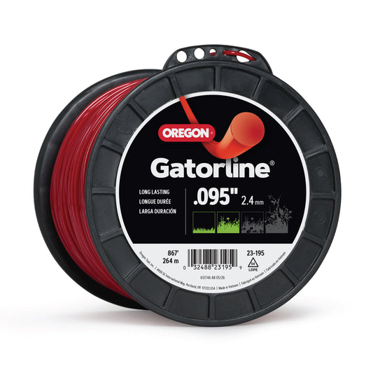 Oregon Gatorline Red Round Trimmer Line, .095 inch 867 FT