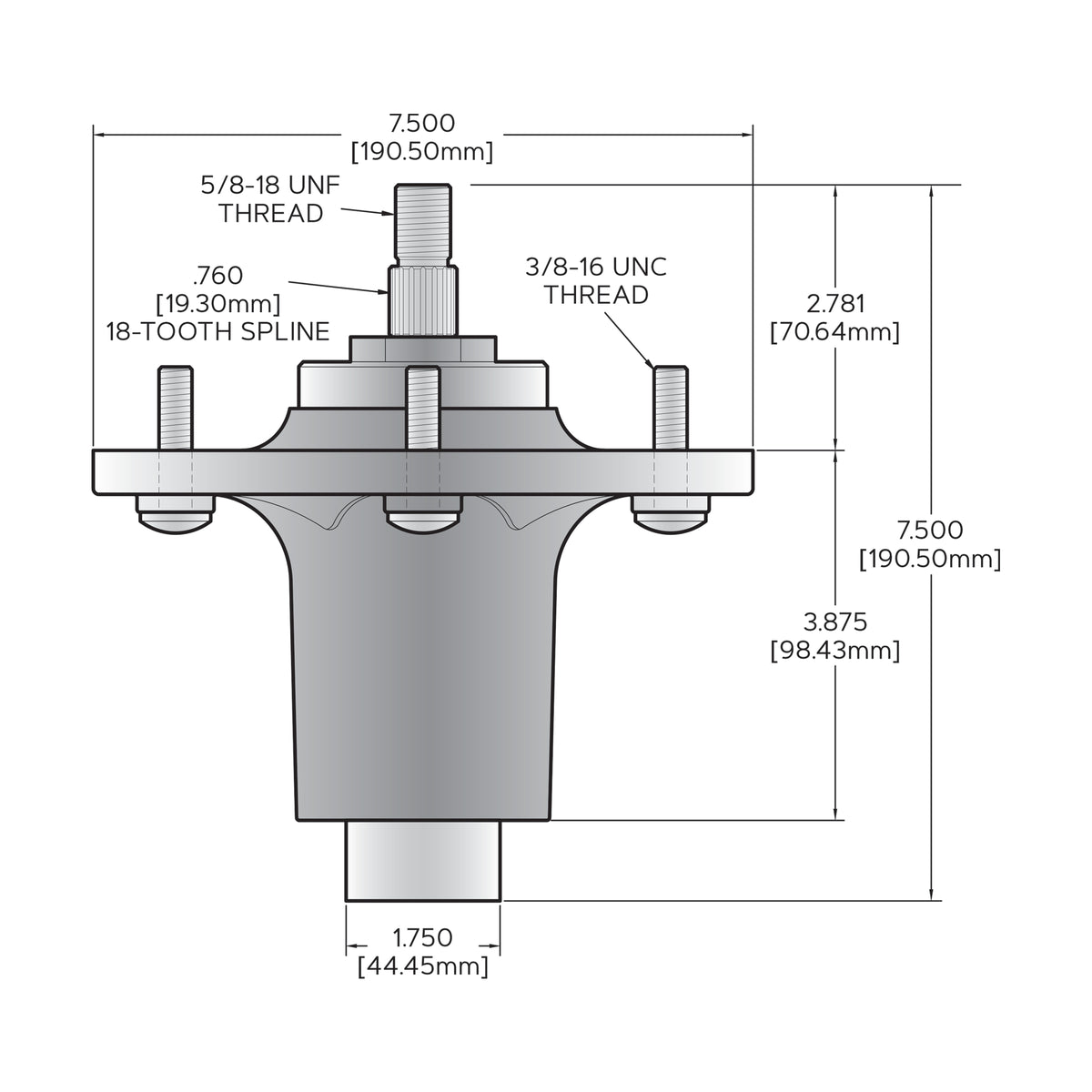 Oregon Spindle Assembly, Exmark Models - 82-055