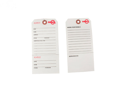 # 9087  ROTARY REPAIR TAGS- PKG OF 100