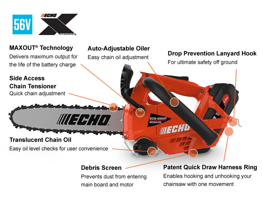 eFORCE® DCS-2500T Top Handle Chainsaw