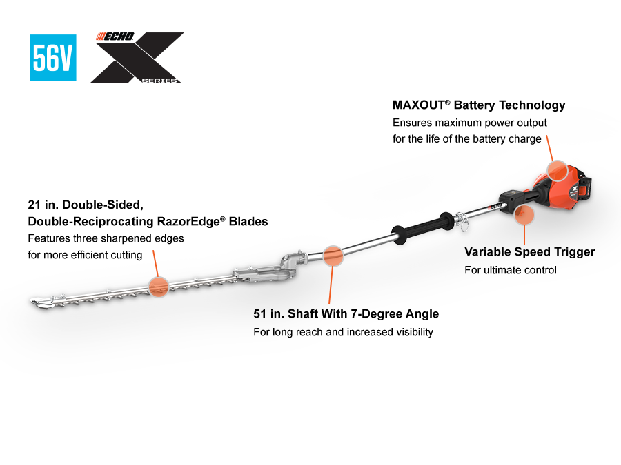eFORCE® DSHC-2600 Shafted Hedge Trimmer
