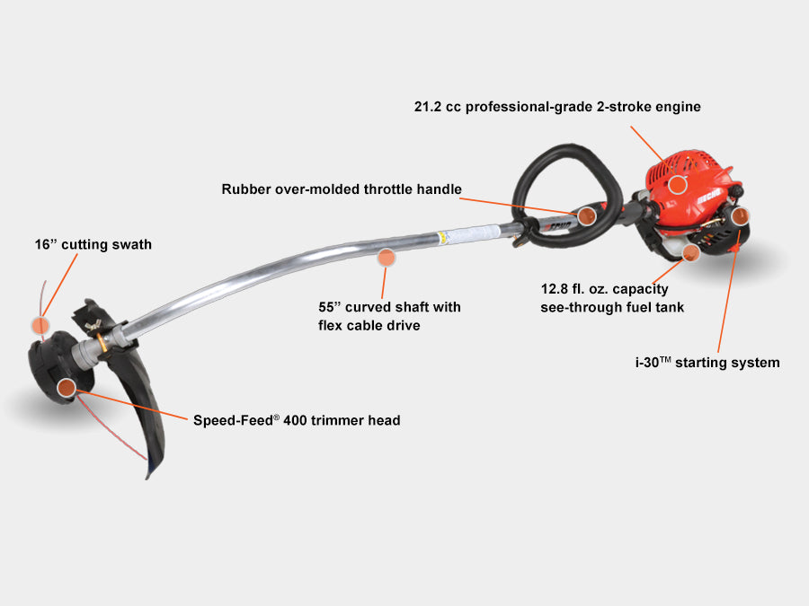 GT-225L Extended Length Curved Shaft Trimmer