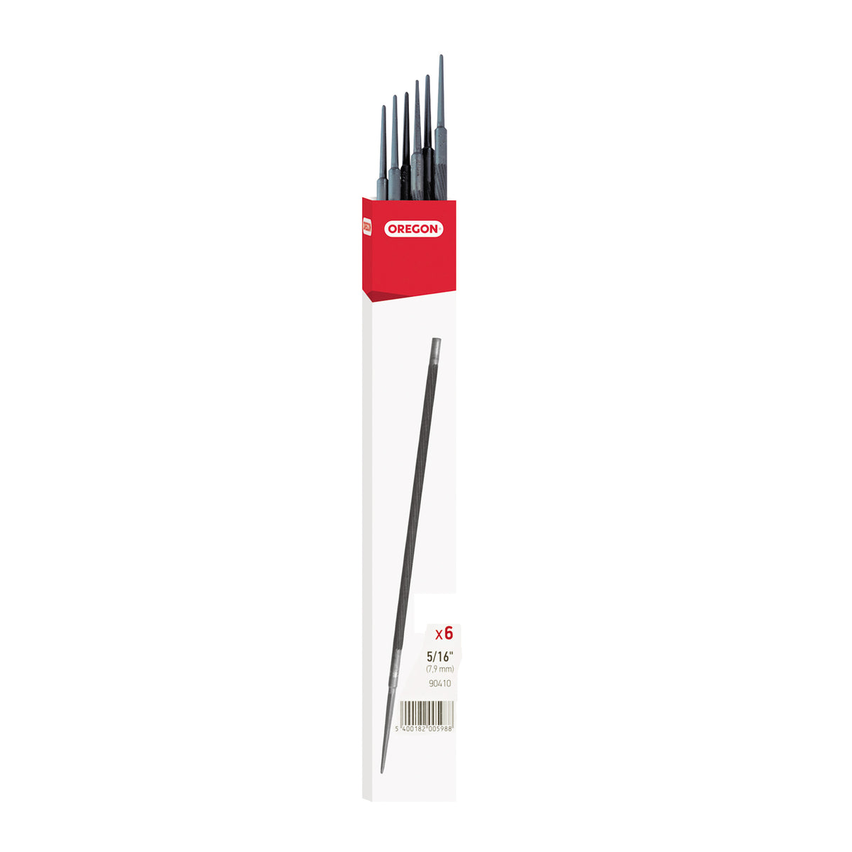 Oregon Round Files, 5/16", 6-Pack