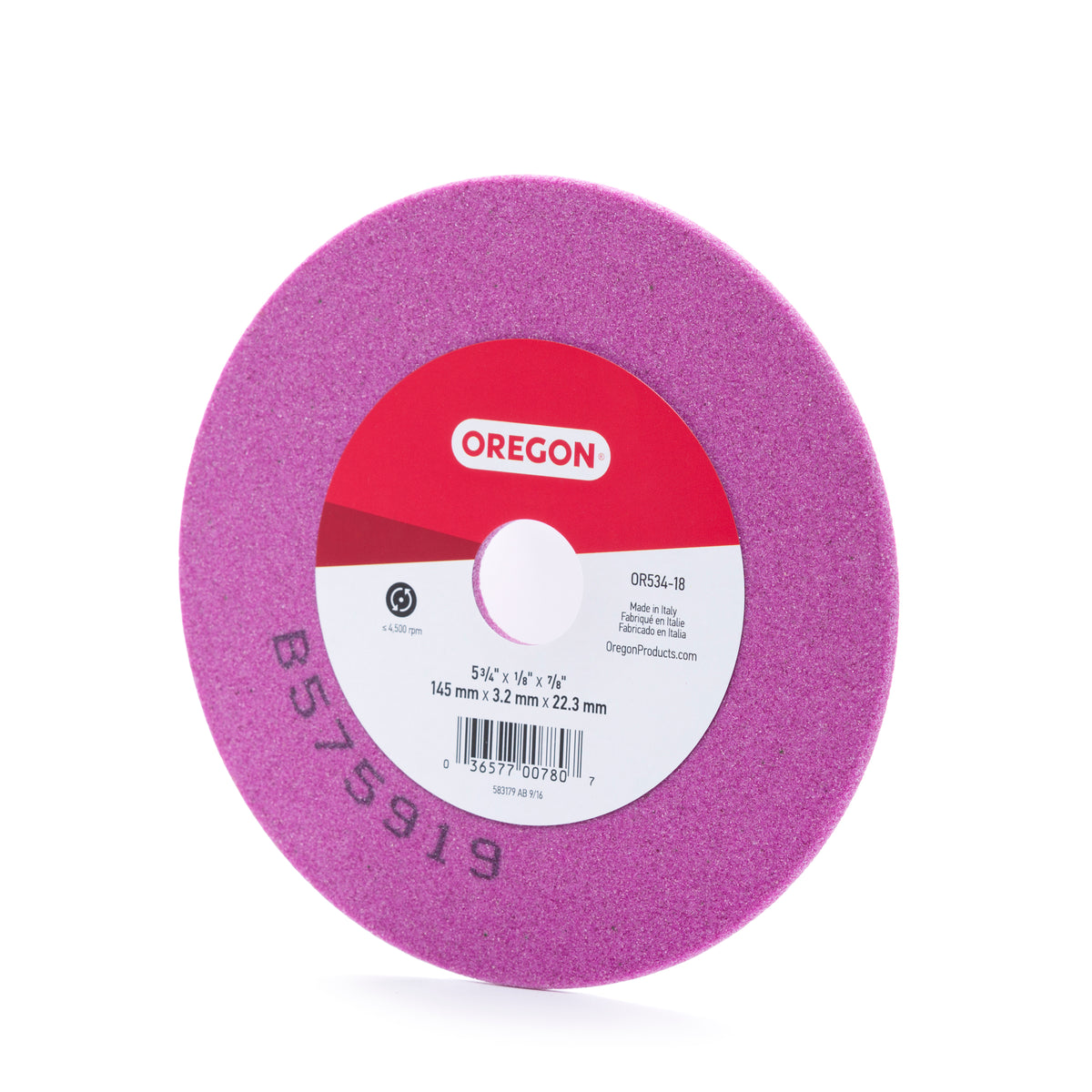 Oregon Grinding Wheel, 5 3/4" x 1/8", for Sharpening 3/8" Low Profile and 1/4" pitch saw chains