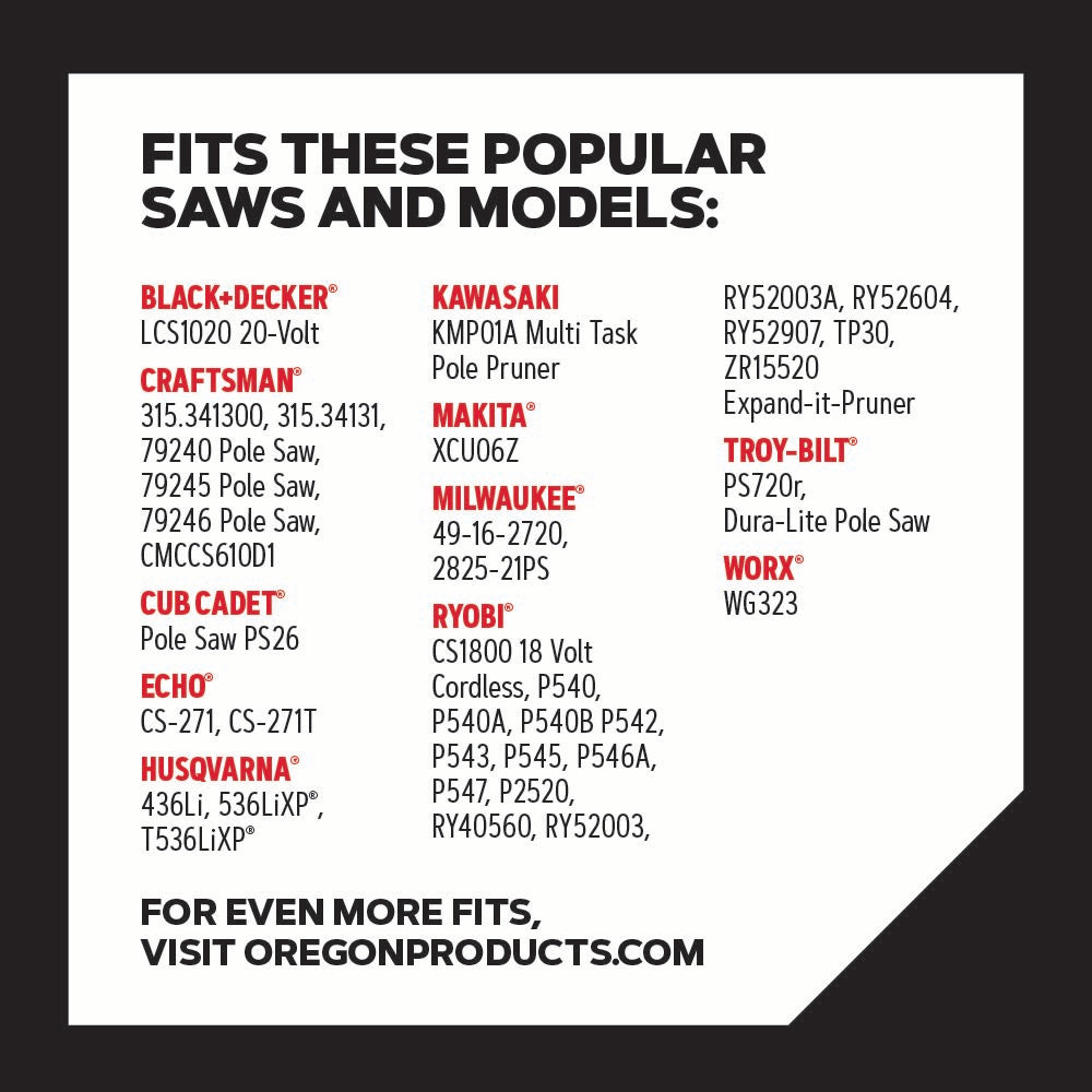 Oregon 90PX AdvanceCut Chainsaw Chain for 10-Inch Bar -40 Drive Links – fits Echo, Ryobi, Craftsman, Husqvarna Makita, Milwaukee and more
