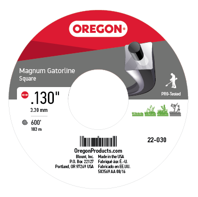 Oregon Magnum Gatorline Square Trimmer Line, .130 inch by 600 Foot