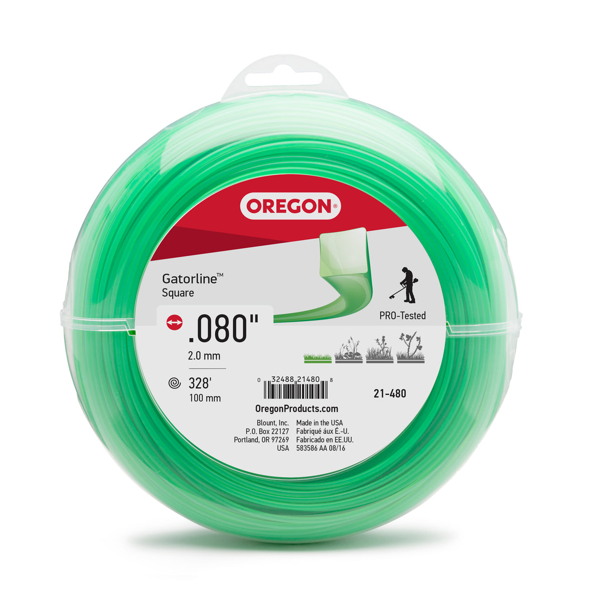 Oregon Gatorline Square Trimmer Line, .08 in. by 328 FT