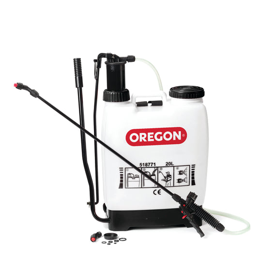 Oregon Backpack Pressure Garden Chemical / Weed Killer Sprayer with Lance and 2 Adjustable Spray Nozzles, 16 Liters, Wearable Gardening Accessories (646608)