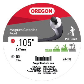 Oregon Magnum Gatorline Round Trimmer Line, .105 inch by 50 Foot