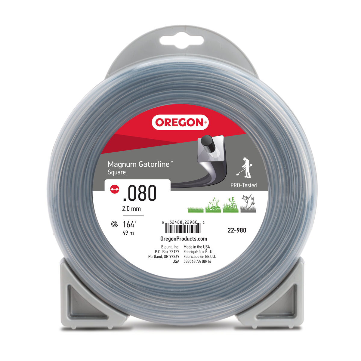 Oregon Magnum Gatorline Square trimmer Line, .080 inch by 164 Foot