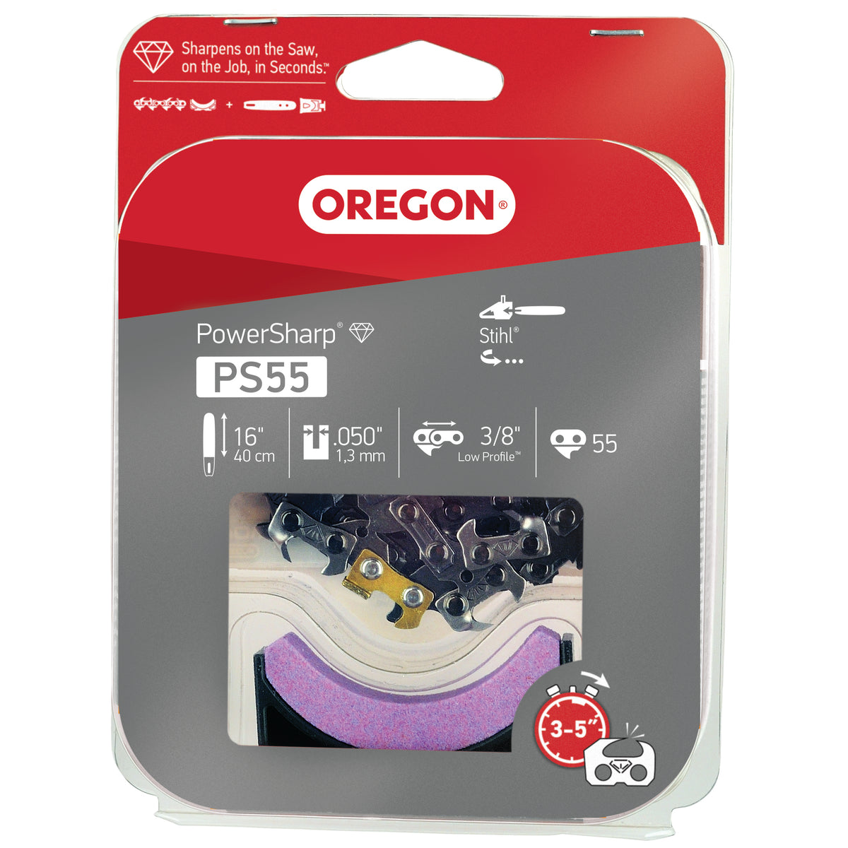 Oregon PS55 PowerSharp Saw Chain for 16 in. Bar - 55 Drive Links