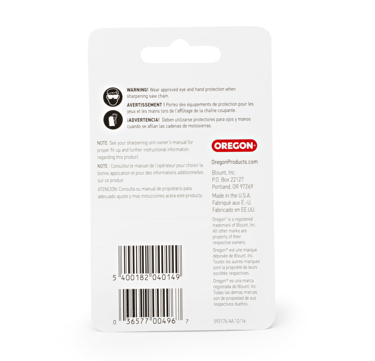Oregon Sharpening Stones, 7/32", 3-Pack - 31400