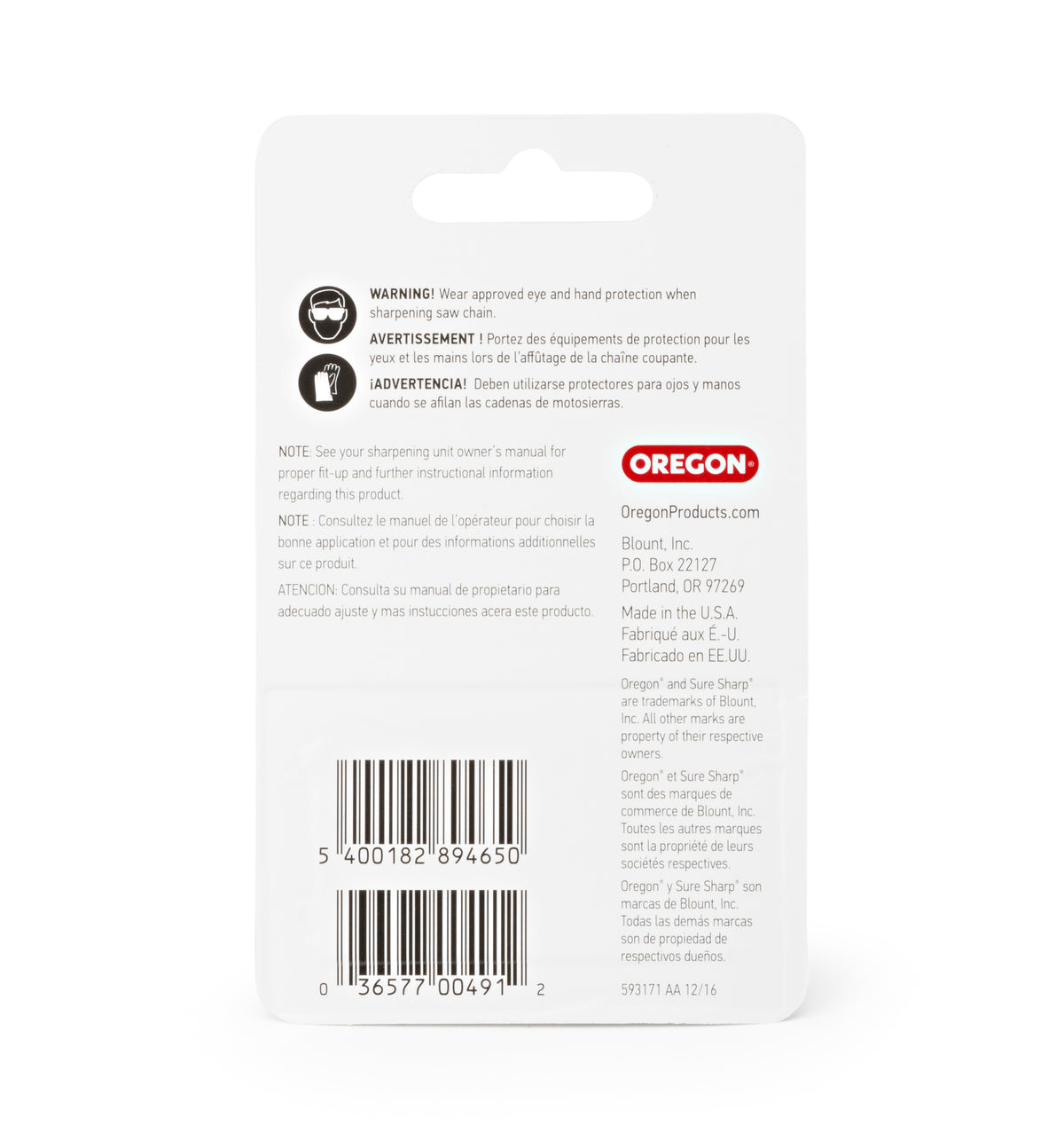 Oregon Sharpening Stones, 3/16", 3-Pack - 31396
