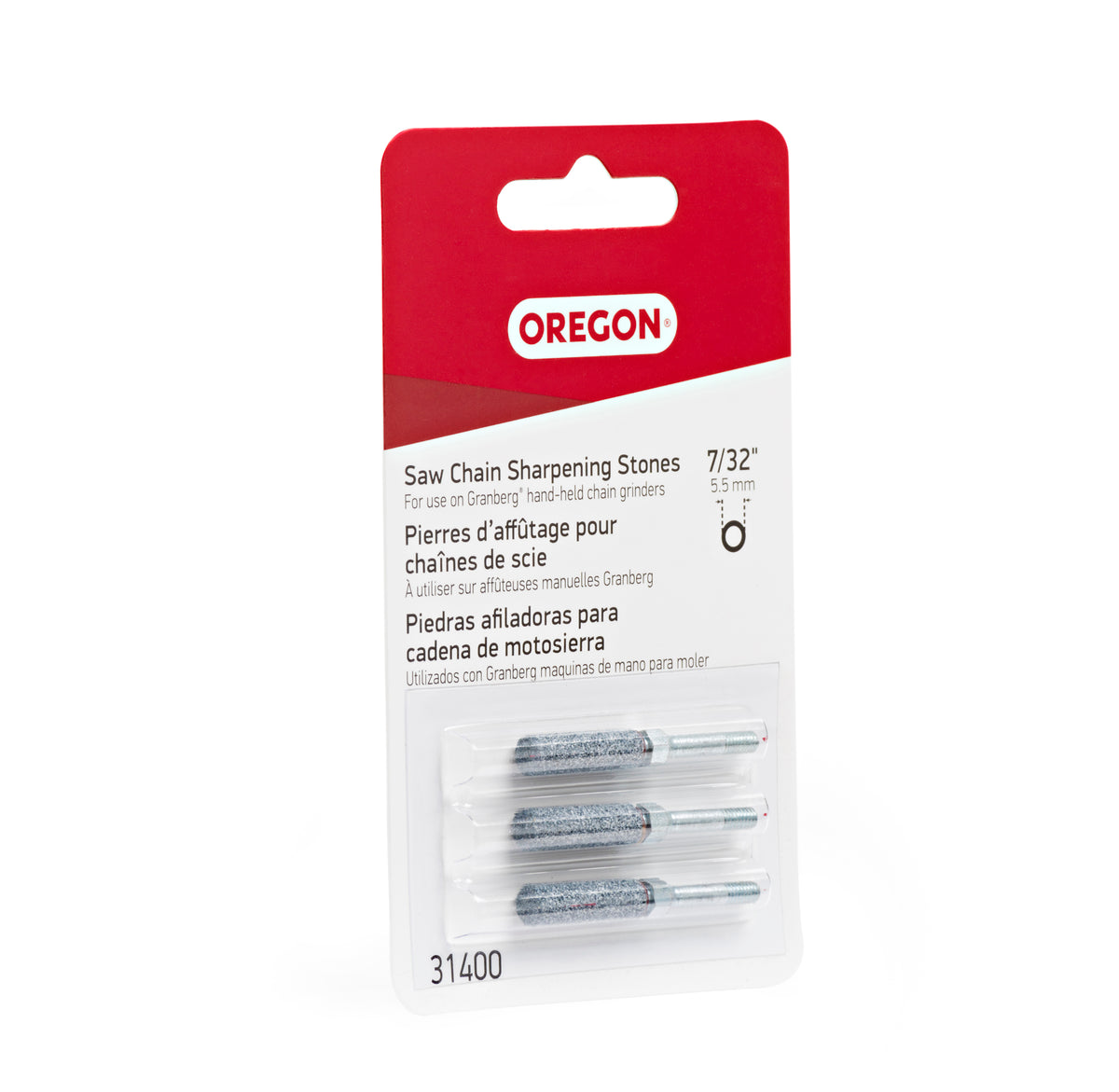 Oregon Sharpening Stones, 7/32", 3-Pack - 31400