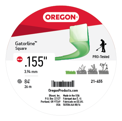 Oregon Gatorline Square Trimmer Line, .155 in. by 84 FT