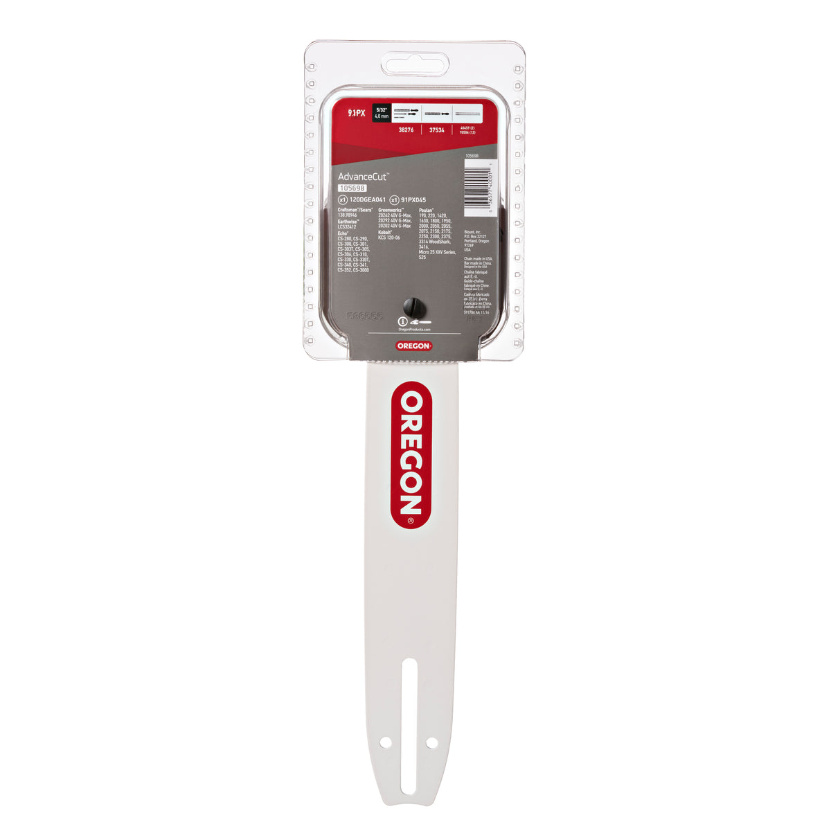 Oregon 12 in. Chainsaw Bar & S45 Chain, Fits Craftsman, Echo, Poulan and others (105698)