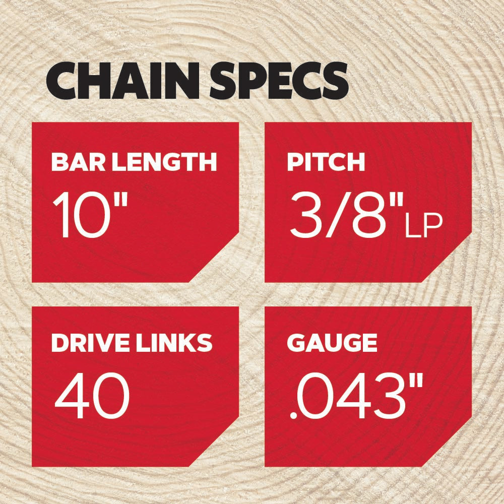 Oregon 90PX AdvanceCut Chainsaw Chain for 10-Inch Bar -40 Drive Links – fits Echo, Ryobi, Craftsman, Husqvarna Makita, Milwaukee and more