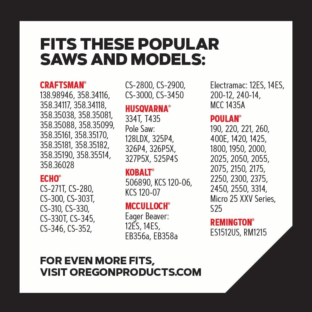 Oregon 91VXL VersaCut Saw Chain for 12 in. Bar - 45 Drive Links - fits Echo, Craftsman, Poulan, Makita, Remington, Husqvarna and more