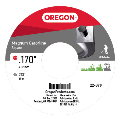 Oregon Magnum Gatorline Square Trimmer Line, .170 inch by 213 Foot