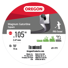 Oregon Magnum Gatorline Square Trimmer Line, .105 inch by 50 Foot