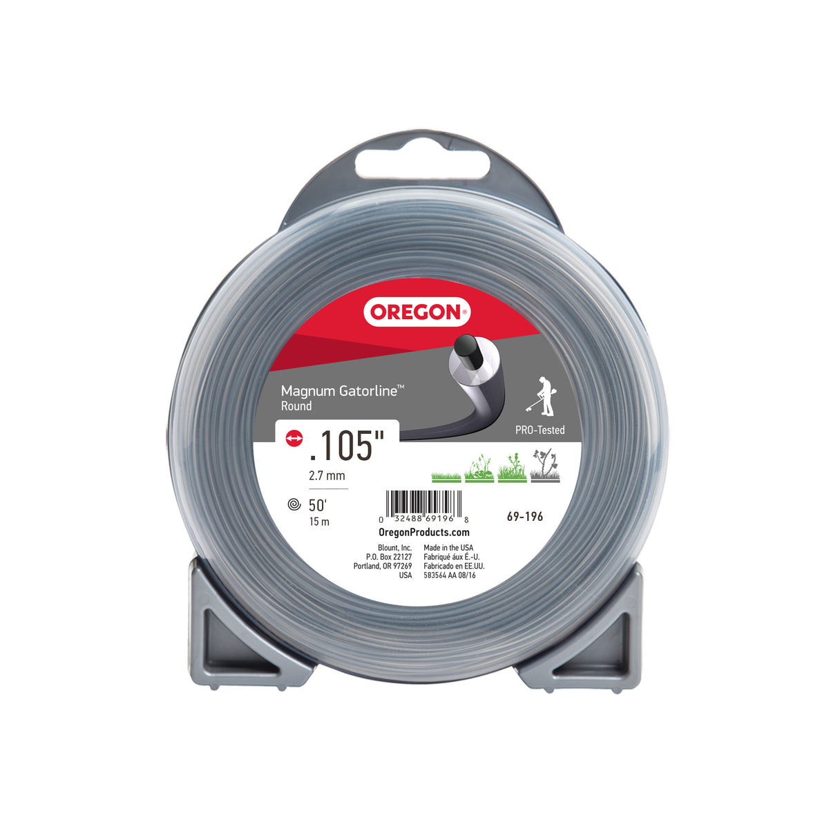 Oregon Magnum Gatorline Round Trimmer Line, .105 inch by 50 Foot