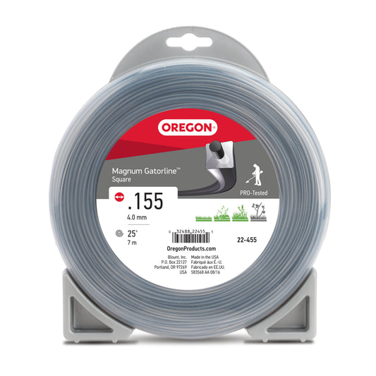 Oregon Magnum Gatorline Square Trimmer Line, .155 inch by 25 Foot, Fits Remington RM1159 and Many Others
